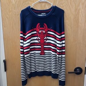 Navy and Red Lobster Sweater